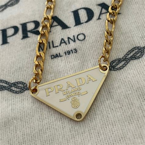 prada necklace white|repurposed Prada necklace.